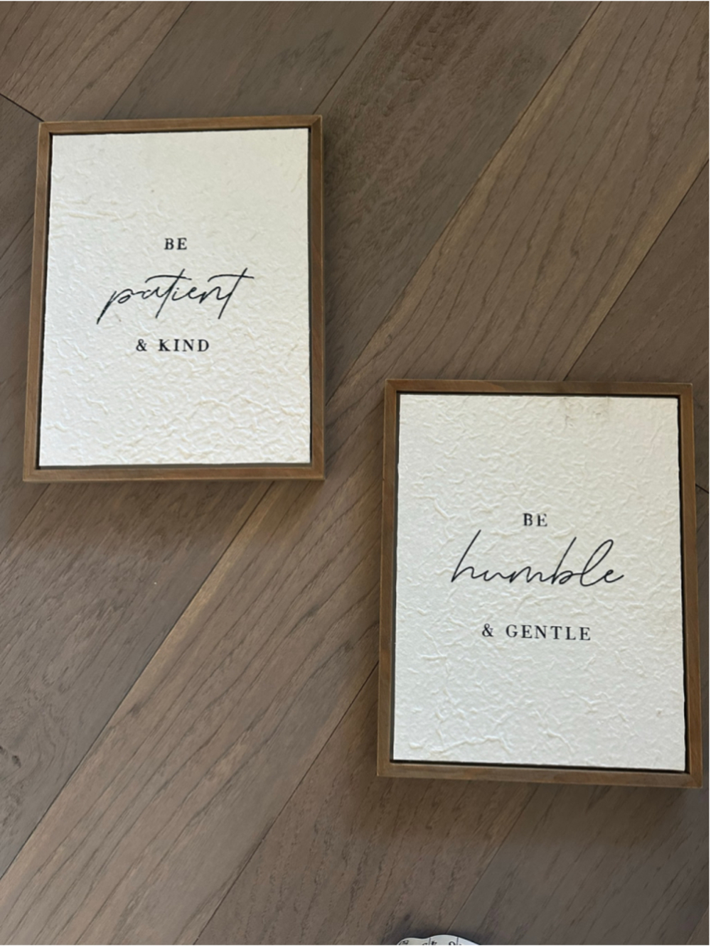 Set of 2 Wall Decor “be patient and kind” and “be humble and gentle”